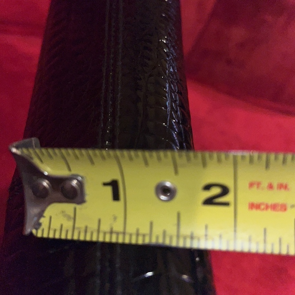 Vintage faux crocodile patent leather evening bag OS w/gold color hardware - Picture 4 of 9